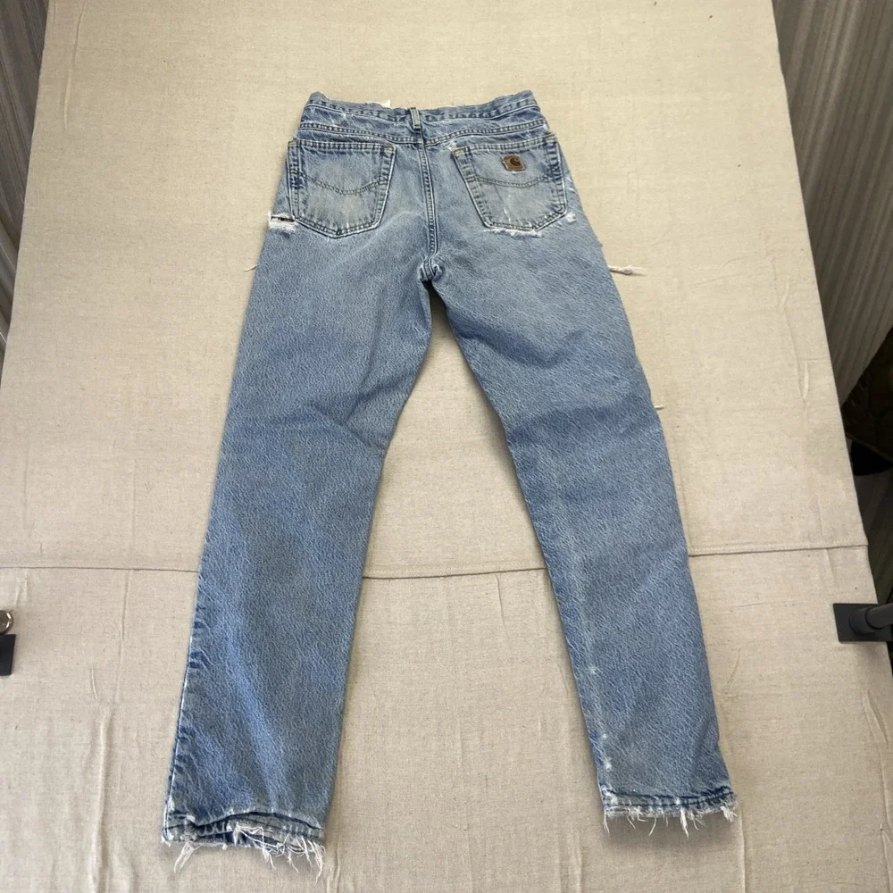 Carhartt Jeans Mens 30 x 32 Blue Denim Relaxed Fit Workwear Vintage Distressed